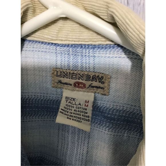 Vintage Union Bay Heavyweight Denim with Corduroy Collar Men’s Shirt Size Medium - Picture 3 of 15